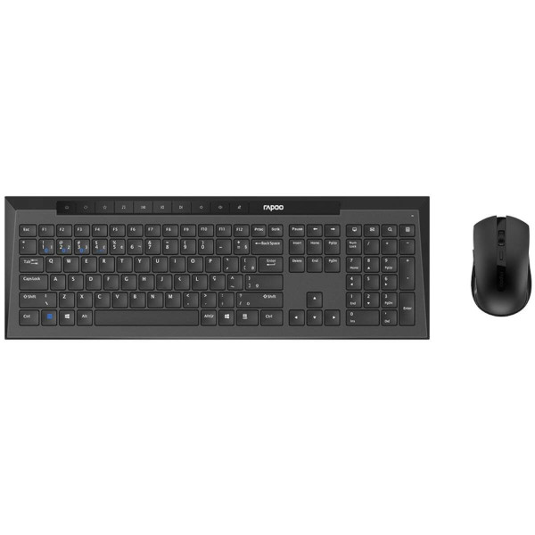 Kit Teclado E Mouse Sem Fio Bluetooth - 2.4 Ghz - Dpi Ajustável 800/1200/1600 - Preto - Ra038